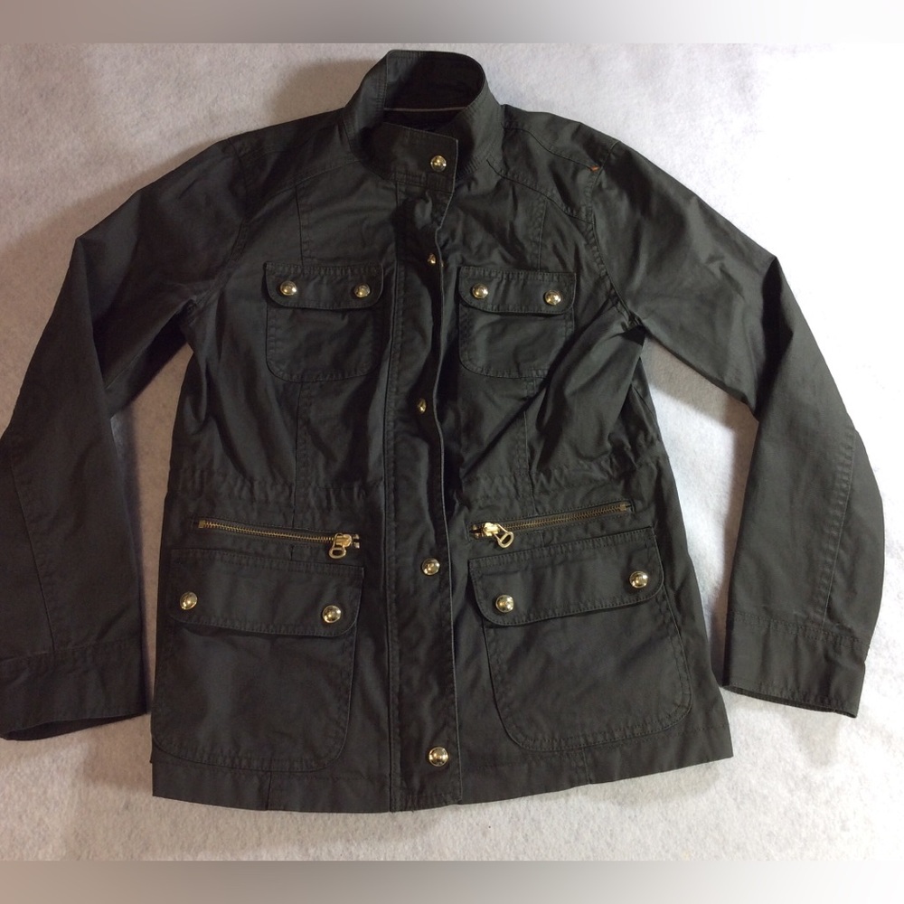 Tommy Hilfiger Women’s Olive Green Jacket with Gold Trim SZ M